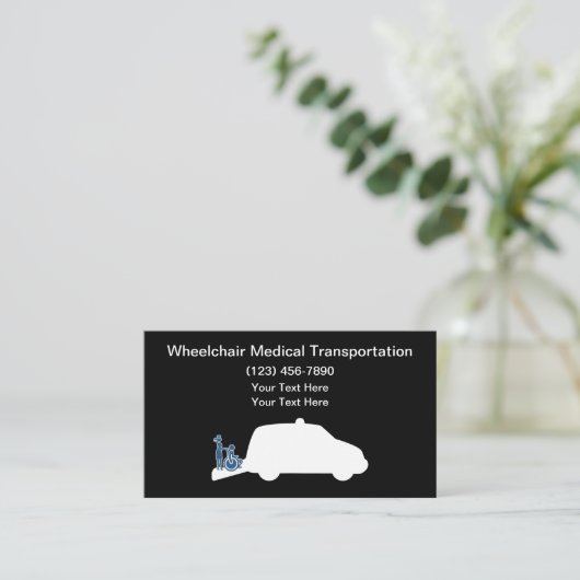 Ziektestoelenvervoer Taxi Visitekaartje (Staand voorkant)