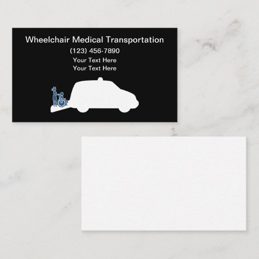 Ziektestoelenvervoer Taxi Visitekaartje (Voorkant / Achterkant)