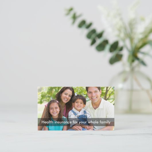 Ziekteverzekering multi-line reep visitekaartje (Staand voorkant)