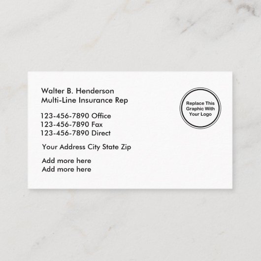 Ziekteverzekering multi-line reep visitekaartje (Achterkant)