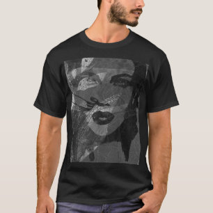 Ziel spiegel zwart-wit kunstwerk t-shirt