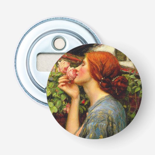 Ziel van de Roos John William Waterhouse Button Flesopener (Voorkant)