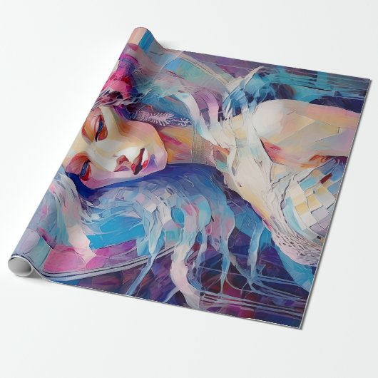 Ziel van een engel, pastel papier collage (Uitgerold)