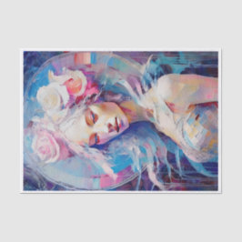 Ziel van een engel, pastelpapier collage, decoupag tissuepapier