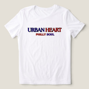 ZIEL VAN PHILLY STADS HART Blauw Rood Dames Tri-Blend Shirt