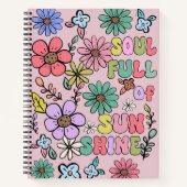 Ziel vol met zonneschijn roze aanpasbare naam notitieboek (Voorkant)