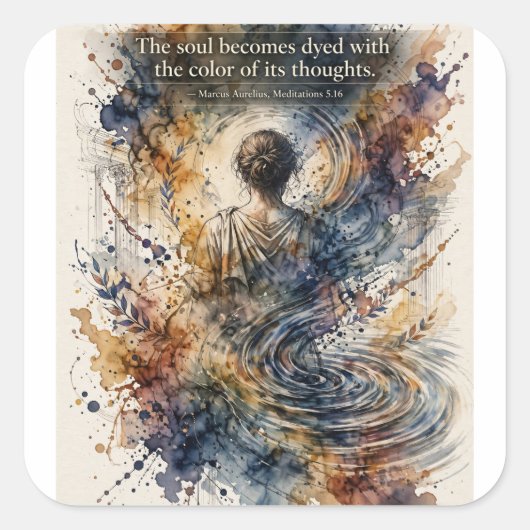 Ziel wordt gekleurd — Marcus Aurelius Sticker (Voorkant)