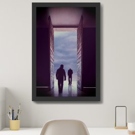 Zielen gaan over de poort naar het hiernamaals  poster