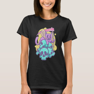 Zielen Pastel Goth Kat Kitten Met Zeis En Schedel T-shirt