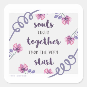 Zielen versmolten van bij het begin vierkante sticker