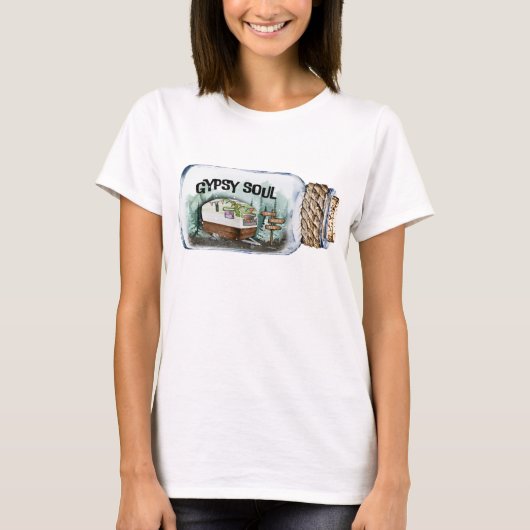Zielenziel Camping Illustratie T-shirt (Voorkant)