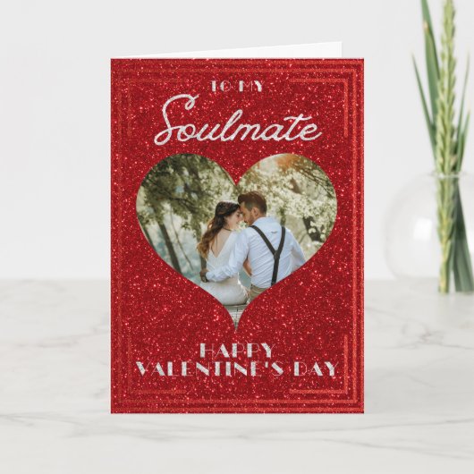 Zielmaat aangepaste foto glitters Valentijnskaart Kaart (Voorkant)