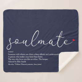 Zielmaat Definitie Elegant Script Liefde Hart Blau Sherpa Deken