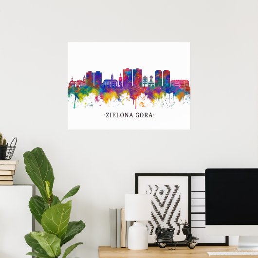 Zielona Gora Poland Skyline Poster (Thuiskantoor)