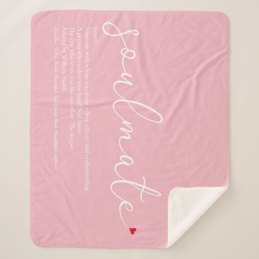 Zielspartner Definitie Elegante Liefde Hart Roze S Sherpa Deken (Voorkant)
