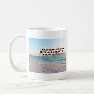 Zielvol Strand Oceaanaanzicht Citaat Design Koffiemok