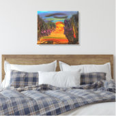 Zielvolle Horizon Handgeschilderd Ontwerp Canvas Afdruk (Insitu (Slaapkamer))