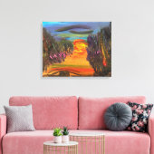 Zielvolle Horizon Handgeschilderd Ontwerp Canvas Afdruk (Insitu (Woonkamer))