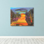 Zielvolle Horizon Handgeschilderd Ontwerp Canvas Afdruk (Insitu (Houten vloer))