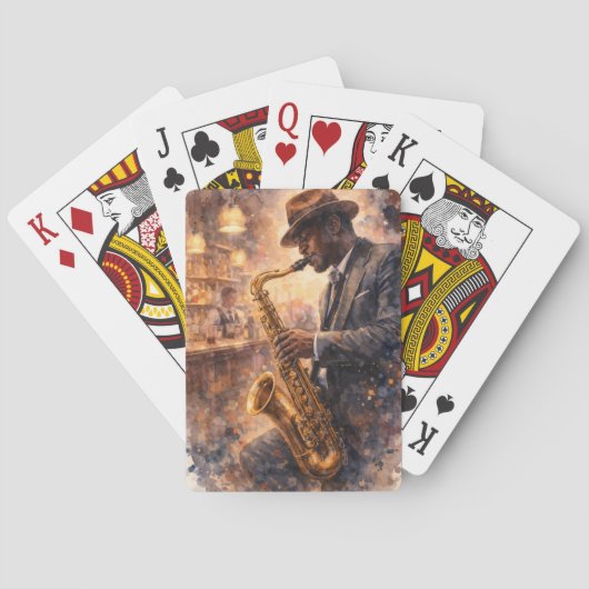 Zielvolle Jazzbarmuzikant Speelkaarten (Achterkant)