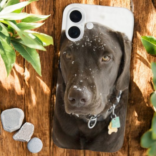 Zielvolle Sneeuw Besprenkeld Chocolade Labrador Case-Mate iPhone Case
