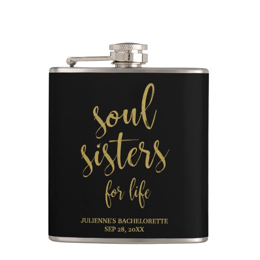 Zielzusters voor het Leven Glitter Bachelorette Heupfles (Voorkant)