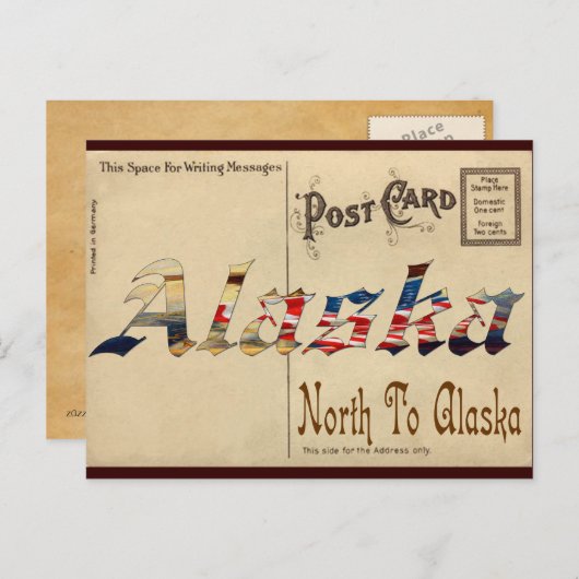 zien er oud Briefkaart uit met Alaska (Voorkant / Achterkant)