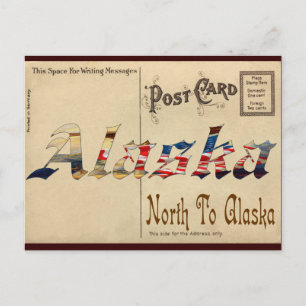  zien er oud Briefkaart uit met Alaska