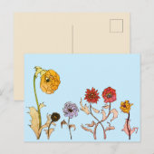 Zien van bloemen briefkaart (Voorkant / Achterkant)