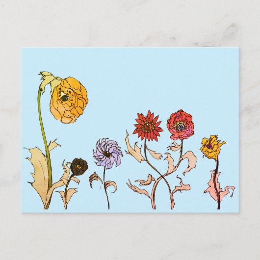 Zien van bloemen briefkaart (Voorkant)