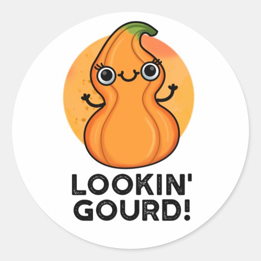 Ziende kalebas Grappige Veggie Pun Ronde Sticker (Voorkant)