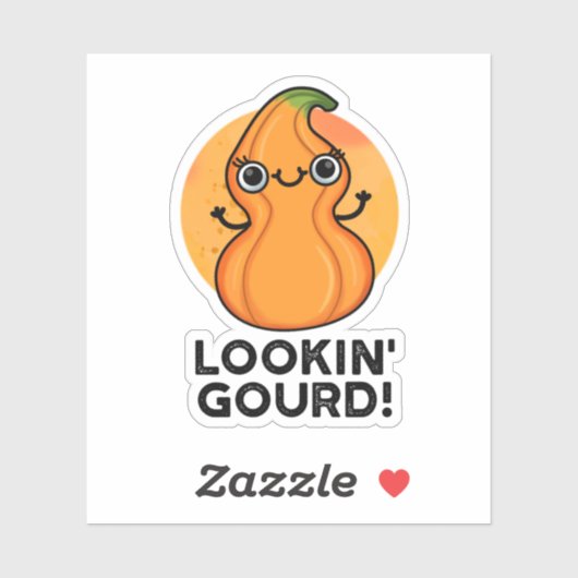 Ziende kalebas Grappige Veggie Pun Sticker (Vel)