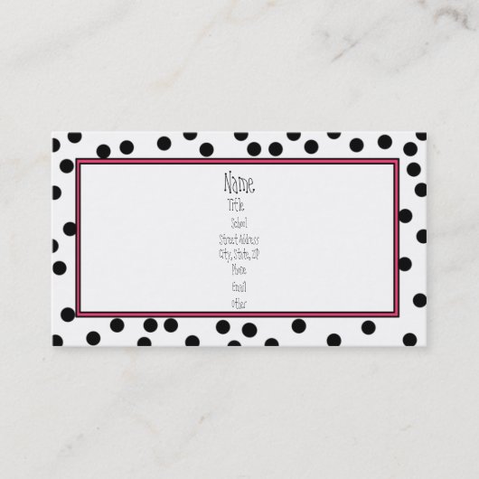 Ziende vlekken visitekaartje (Voorkant)