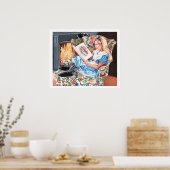 zienGlass Alice:Het lezen onttrekt de Verbeelding Poster (Keuken)