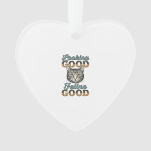 Ziet er goed uit Feline Goed Vintage Kattendesign_ Ornament