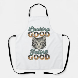 Ziet er goed uit Feline Goed Vintage Kattendesign_ Schort