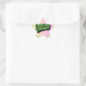Ziet er Goed uit! Grappige Retro Groene Typografie Ster Sticker (Tas)