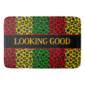Ziet er goed uit Rasta Leopard Print Badmat (Voorkant)