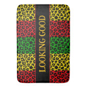 Ziet er goed uit Rasta Leopard Print Badmat (Voorkant Verticaal)
