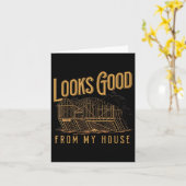 Ziet er goed uit vanuit mijn huis Grappig Bouwer D Kaart (Gele Bloem)