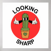 Ziet er scherp Cactus Pun Poster (Voorkant)