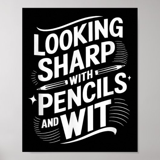 Ziet er scherp uit met potloden en wit poster (Voorkant)