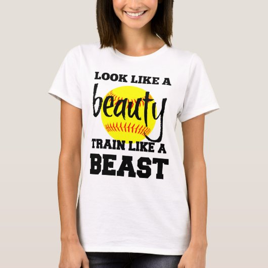 ZIET ER UIT ALS EEN SOFTBALL BEAUTY TRAIN ZOALS EE T-SHIRT (Voorkant)