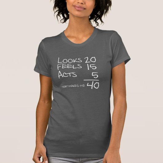 Ziet er uit, Feels, Acts 40 Birthday T-shirt (Voorkant)