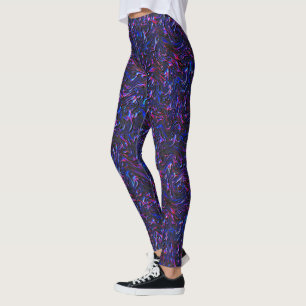 Ziet eruit als blauw en roze getextureerd van de w leggings