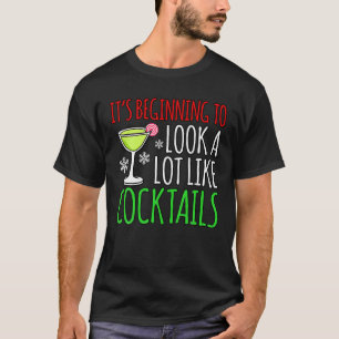 Ziet eruit als Cocktails Leuk Kerstmis Kerstman T-shirt