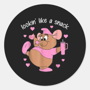 Ziet eruit als een snack muis roze hart tumbler Va Ronde Sticker