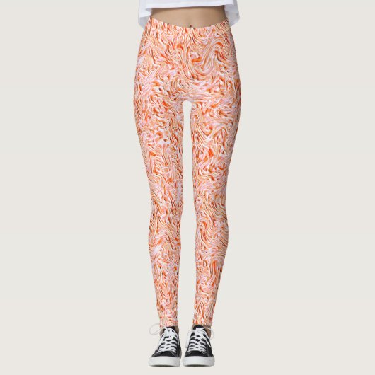 Ziet eruit als getextureerd van muur, zalmkleur leggings (Voorkant)
