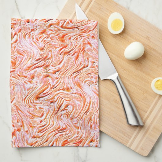 Ziet eruit als getextureerd van muur, zalmkleur theedoek (Quarter Fold)