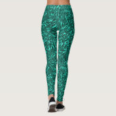 Ziet eruit als jade green textured schilderij leggings (Achterkant)